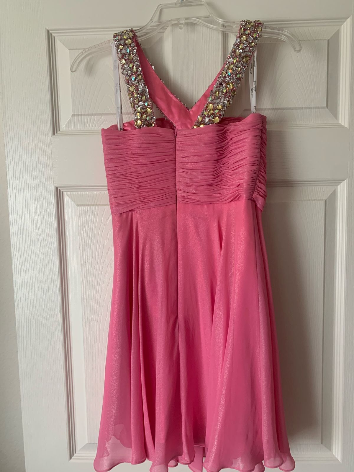 Alisha Hill Size 2 Prom Halter Sequined Hot Pink Cocktail Dress on Queenly