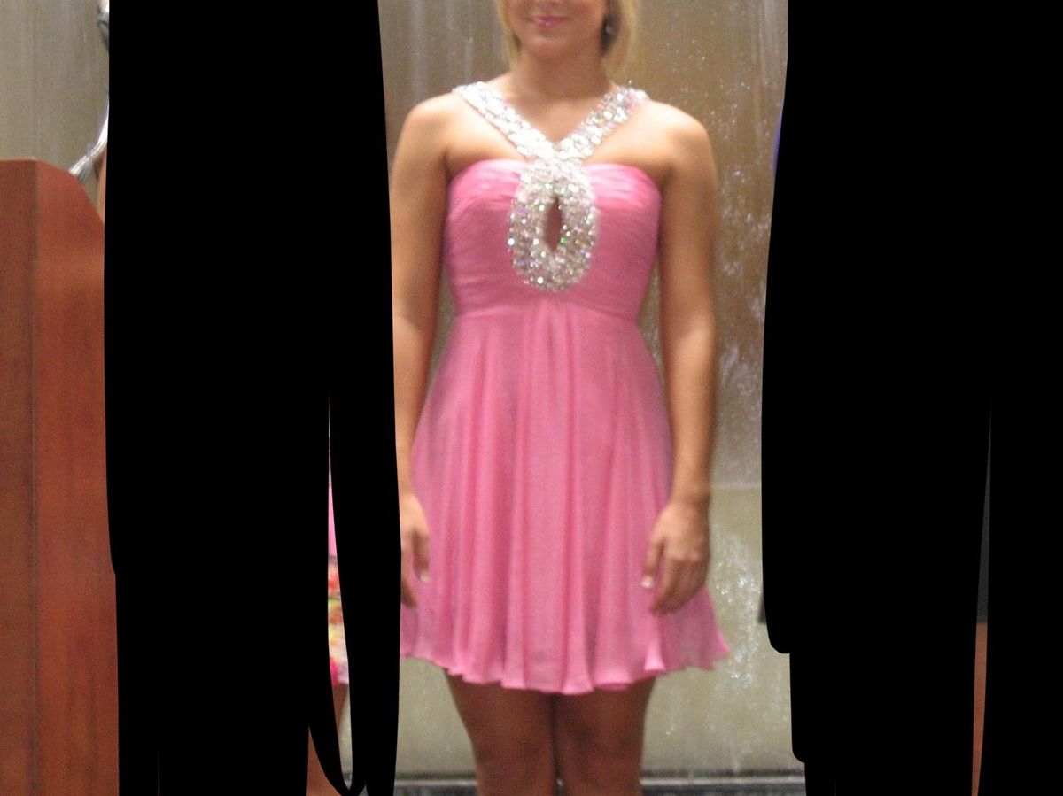 Alisha Hill Size 2 Prom Halter Sequined Hot Pink Cocktail Dress on Queenly