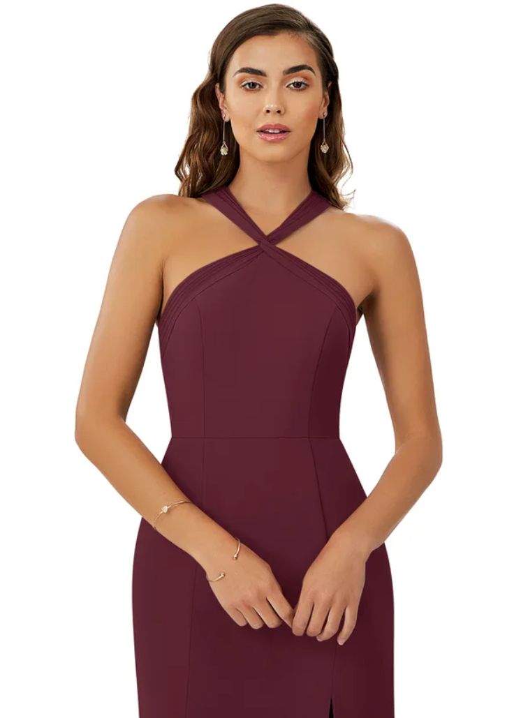 Azazie Size 2 Bridesmaid Purple Side Slit Dress on Queenly
