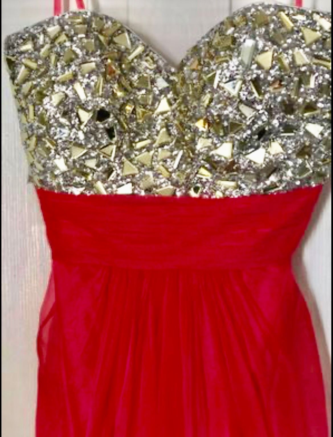La Femme Size 8 Wedding Guest Red Ball Gown on Queenly