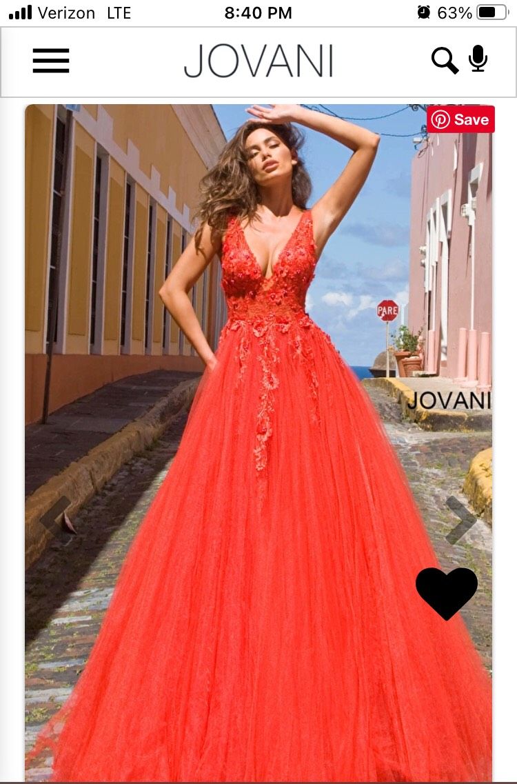 Jovani Size 00 Prom Red Ball Gown on Queenly