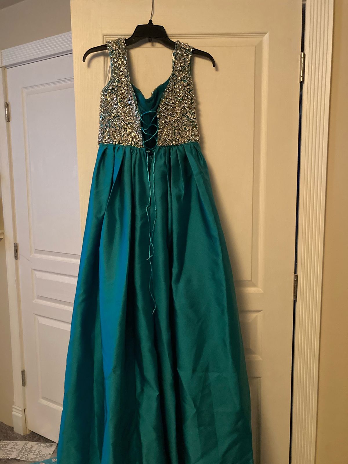 Size 4 Prom Sequined Blue Mermaid Dress on Queenly