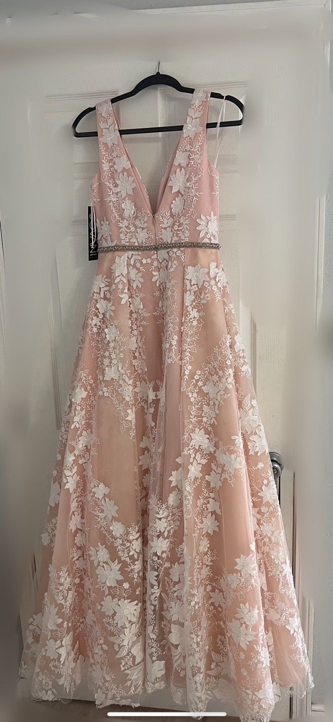 Jovani Size 4 Prom Lace Light Pink Dress With Train on Queenly