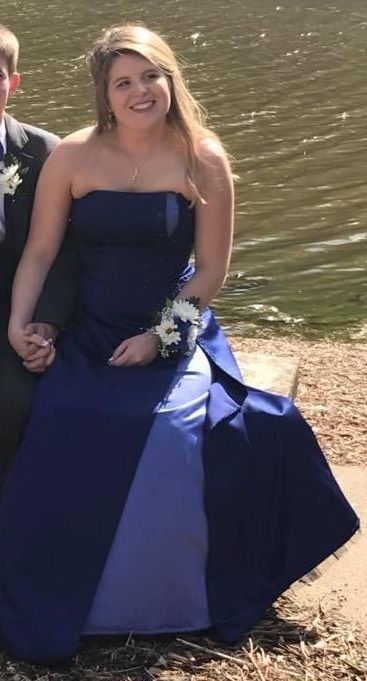 Michaelangelo Size 10 Prom Blue Ball Gown on Queenly