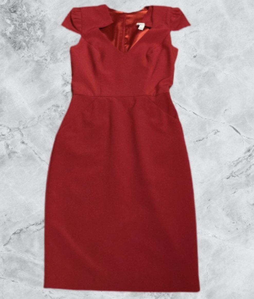 Boston Proper Size 6 Pageant Cap Sleeve Red Cocktail Dress on Queenly