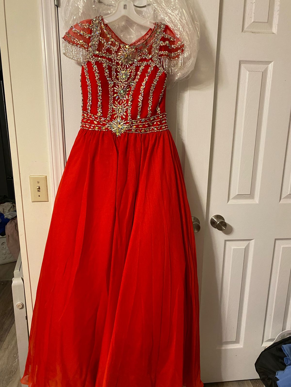 Little rosie Girls Size 14 Pageant Red Ball Gown on Queenly