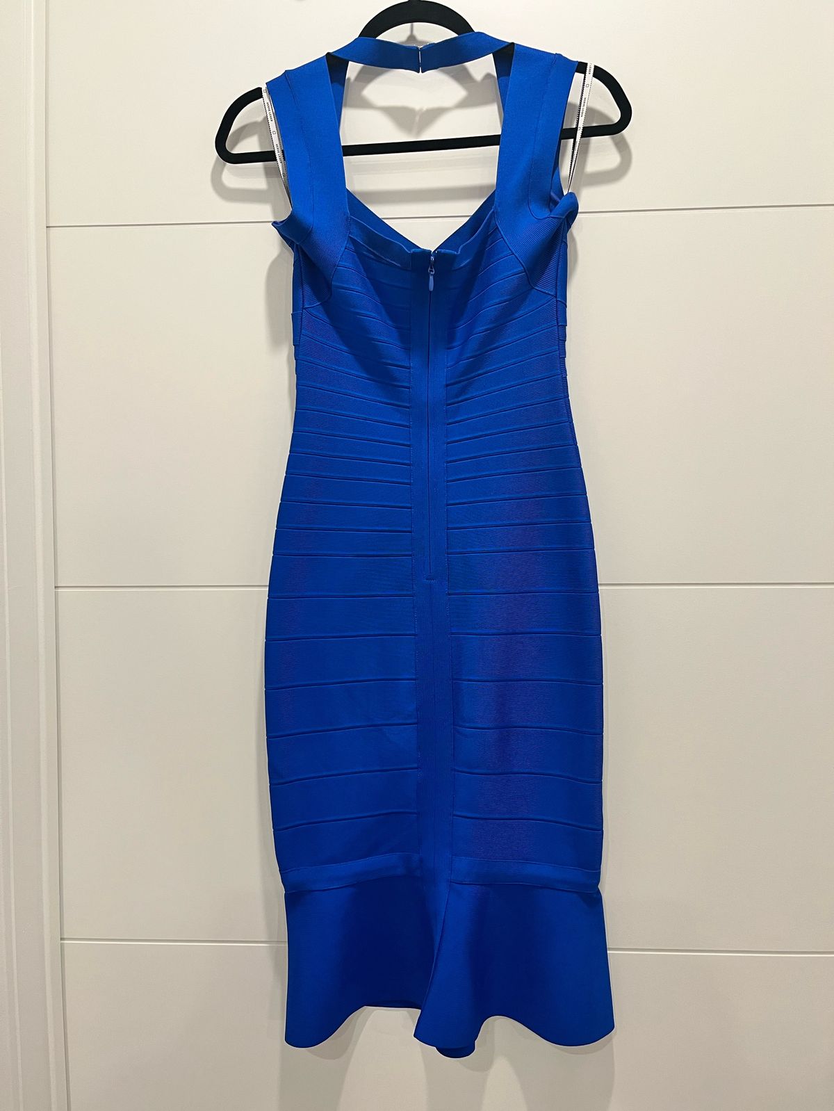 Herve Leger Size 2 Pageant Blue Cocktail Dress on Queenly