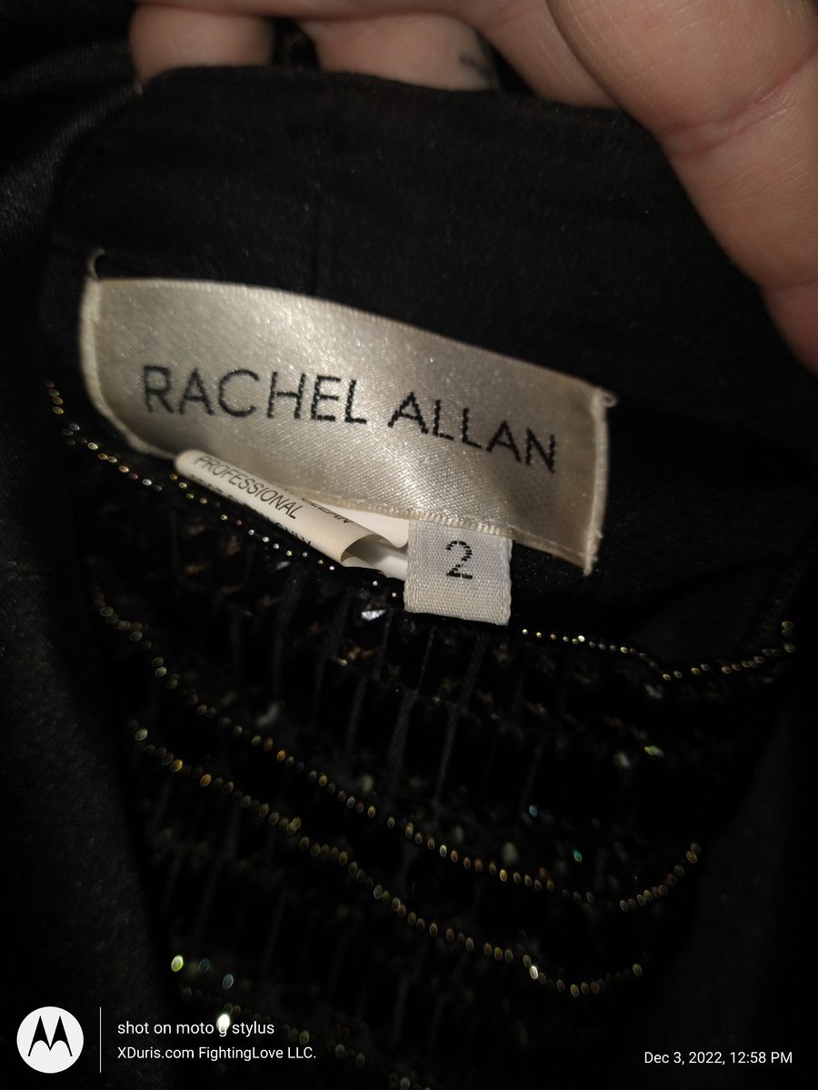 Rachel Allan Size 2 Bridesmaid Sequined Black Formal Jumpsuit on Queenly