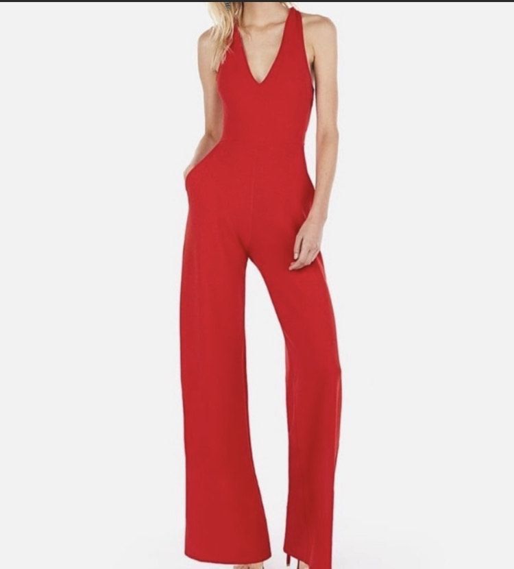 Express Size 4 Red Formal Jumpsuit on Queenly