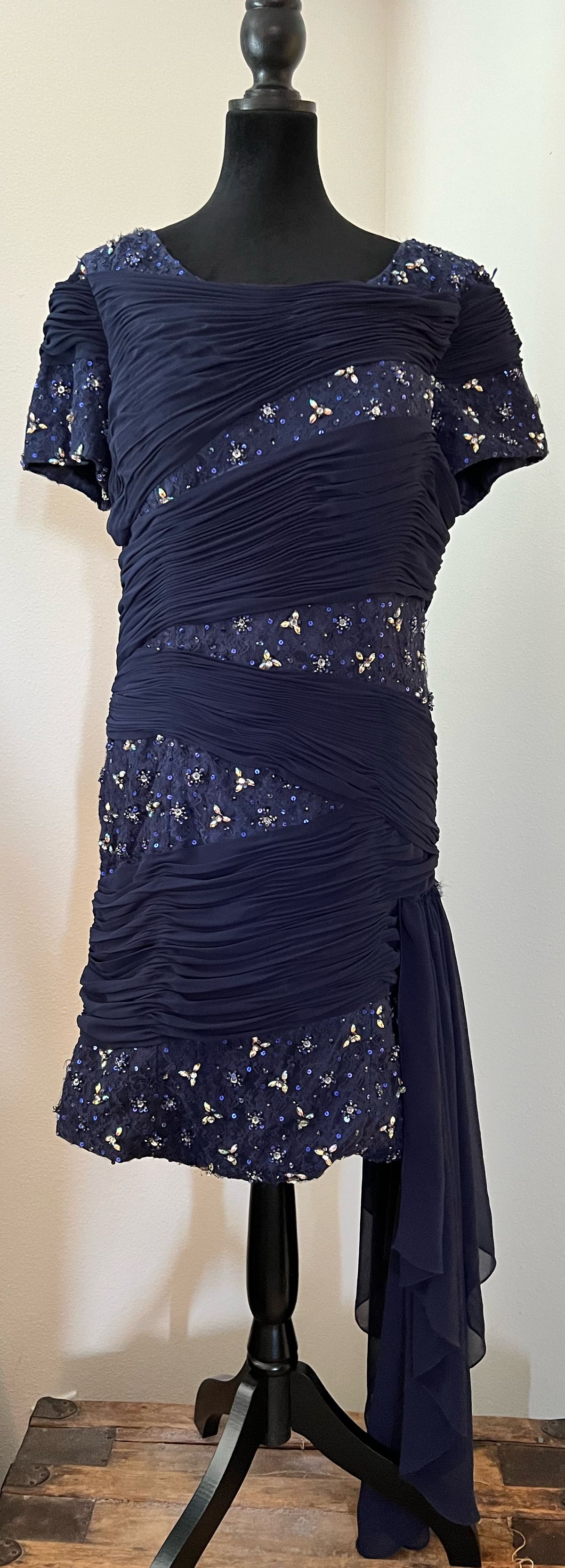 Johnathan Kayne Plus Size 18 Prom Blue Cocktail Dress on Queenly