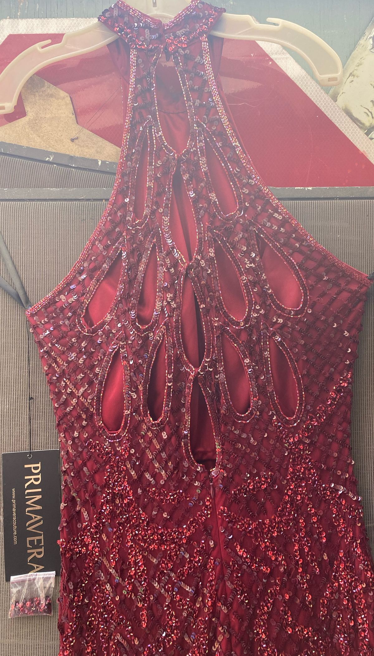 Primavera Size 14 Red Side Slit Dress on Queenly