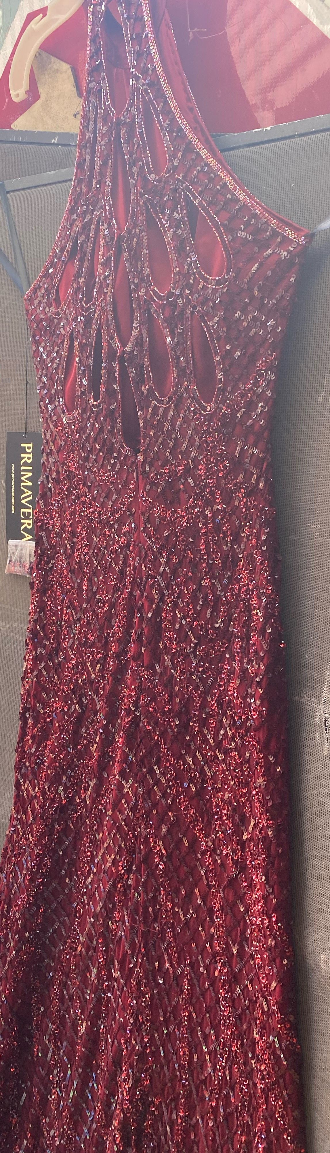 Primavera Size 14 Red Side Slit Dress on Queenly