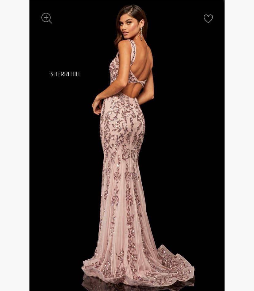 Sherri Hill Size 6 Prom Sequined Light Pink Mermaid Dress on Queenly
