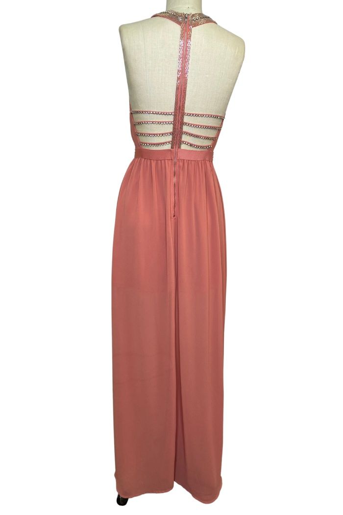 Style CD3780 The Clothing Company Size 2 Prom Halter Coral Floor Length Maxi on Queenly