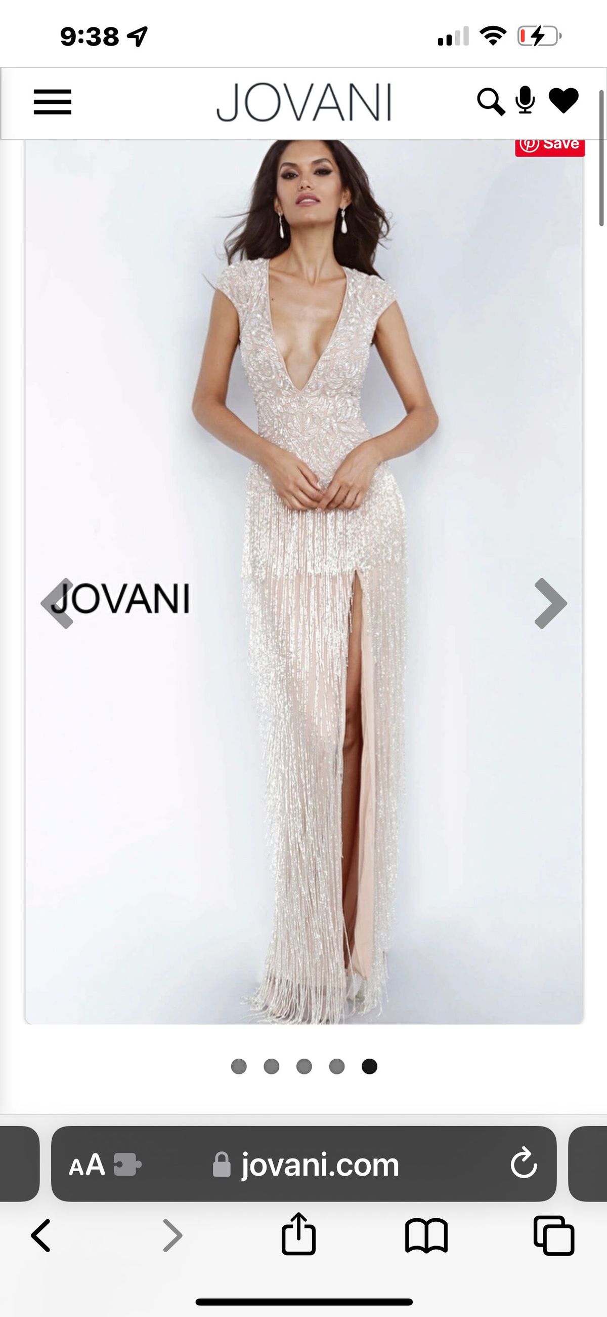 Jovani Size 0 Prom Nude Side Slit Dress on Queenly