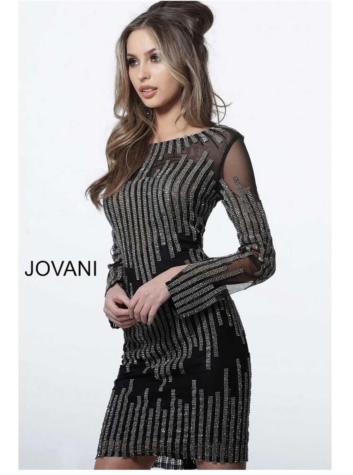 Jovani Size 0 Black Cocktail Dress on Queenly