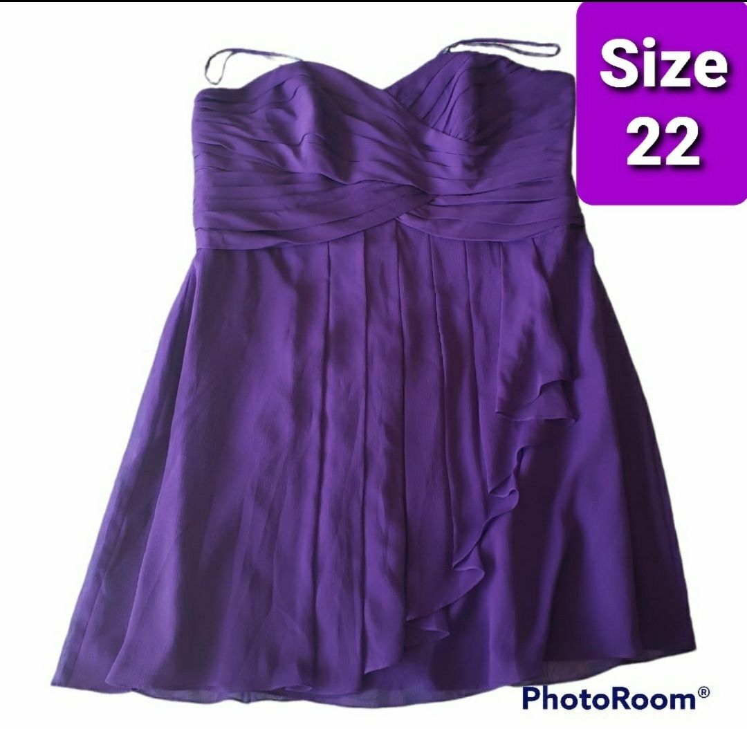 David's Bridal Plus Size 22 Purple Cocktail Dress on Queenly