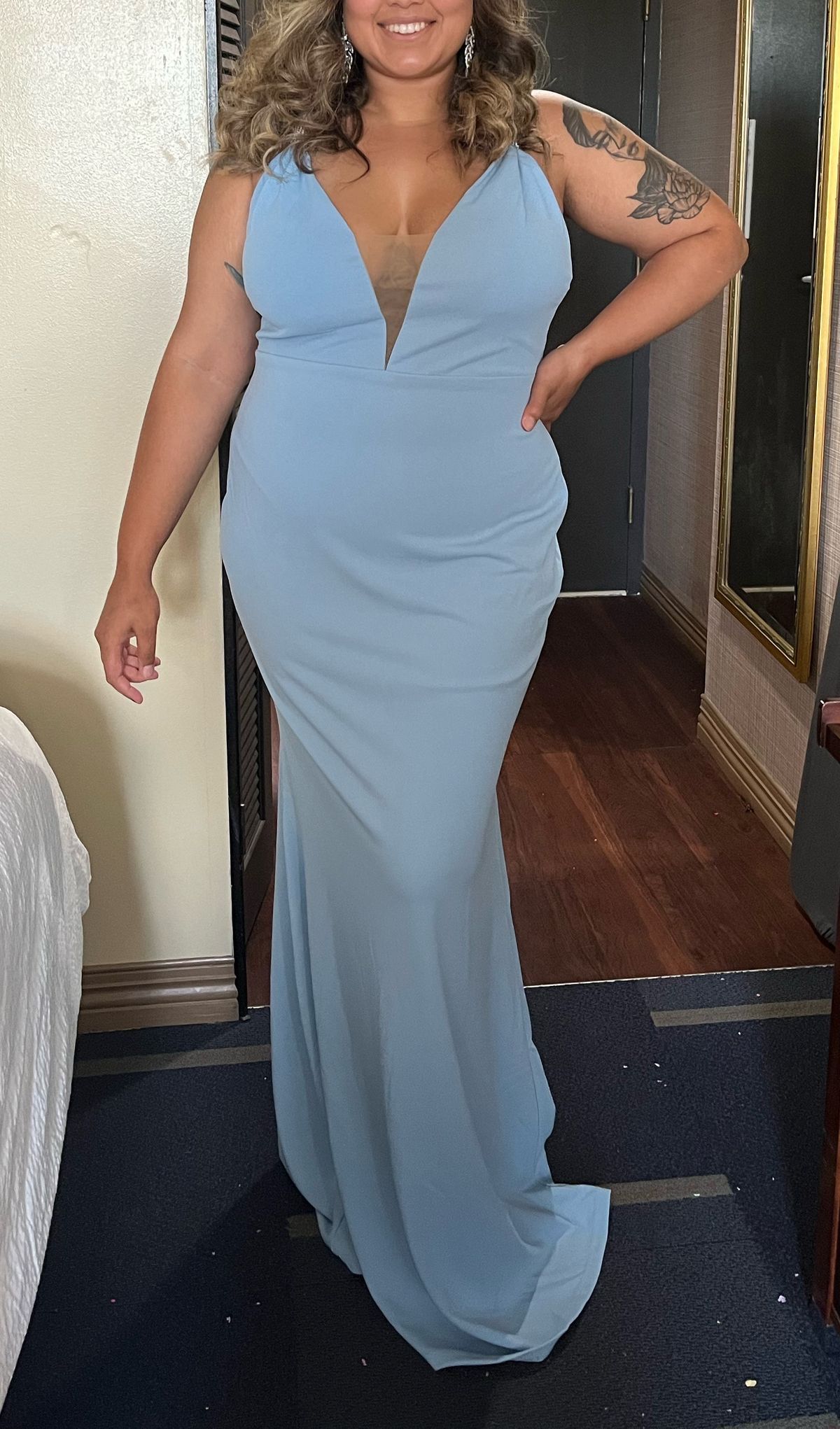 Fashion Nova Plus Size 18 Prom Blue Floor Length Maxi on Queenly