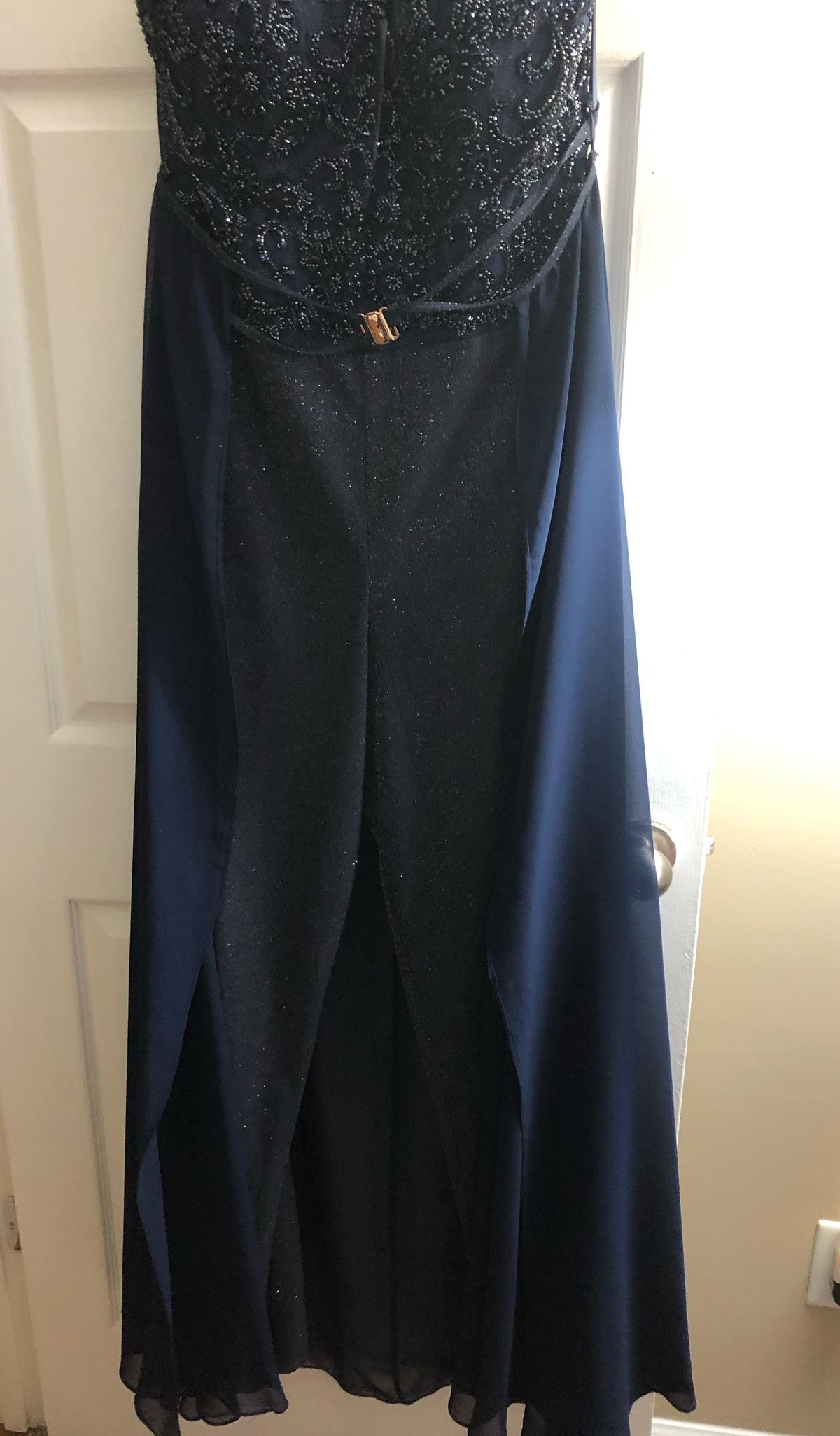 Colors Plus Size 18 Halter Navy Blue Formal Jumpsuit on Queenly
