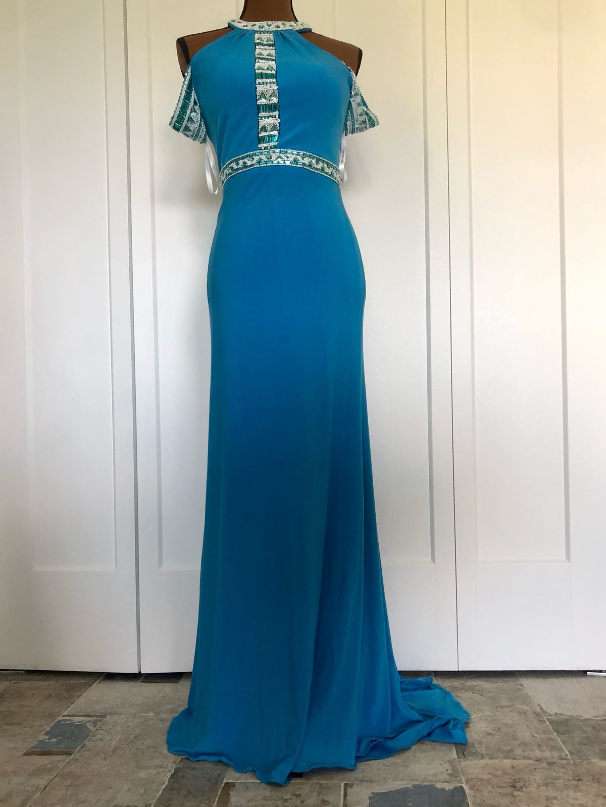 Sherri Hill Size 4 Blue Floor Length Maxi on Queenly