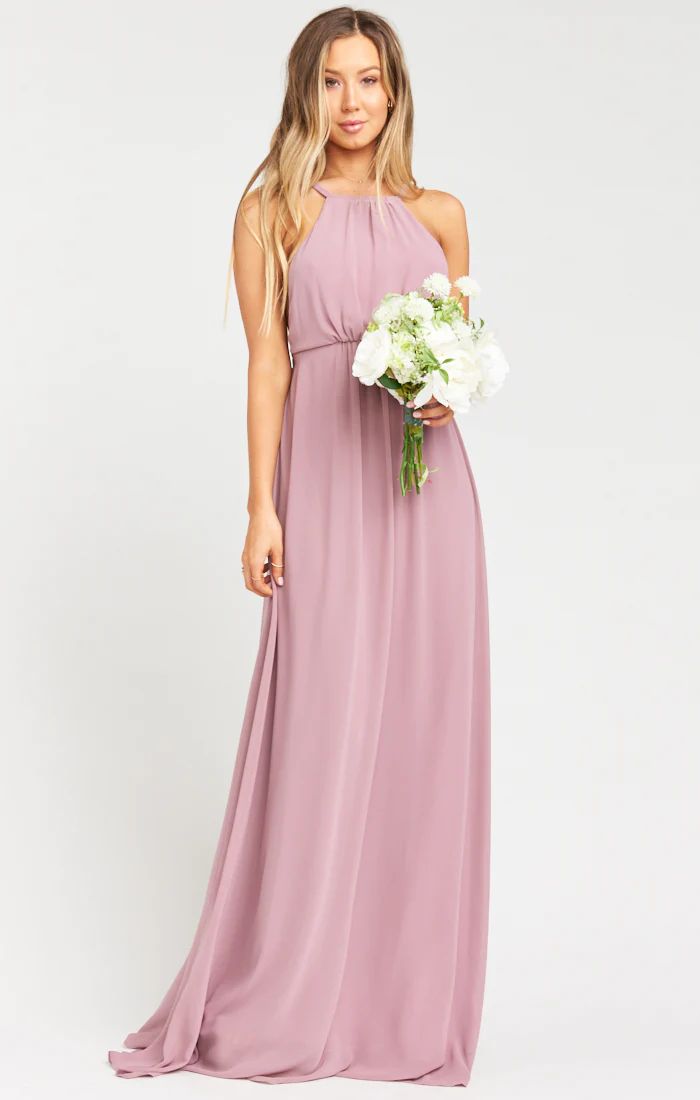 Style Amanda Maxi Dress Show Me Your Mumu Size 4 Bridesmaid High Neck Pink Floor Length Maxi on Queenly