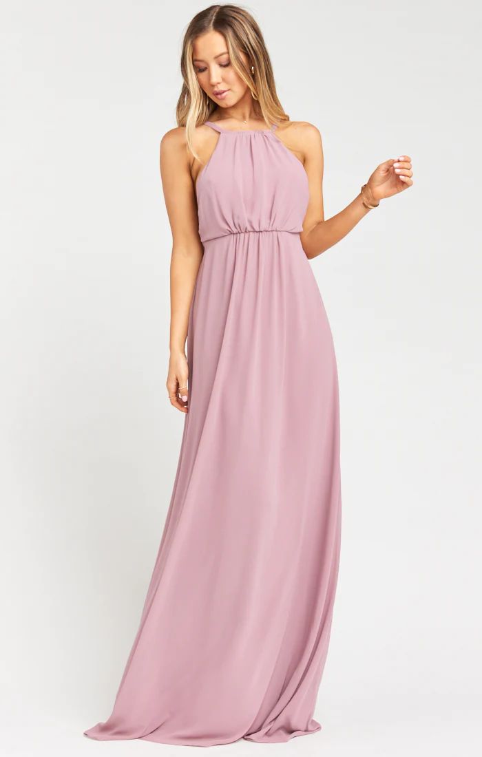 Style Amanda Maxi Dress Show Me Your Mumu Size 4 Bridesmaid High Neck Pink Floor Length Maxi on Queenly