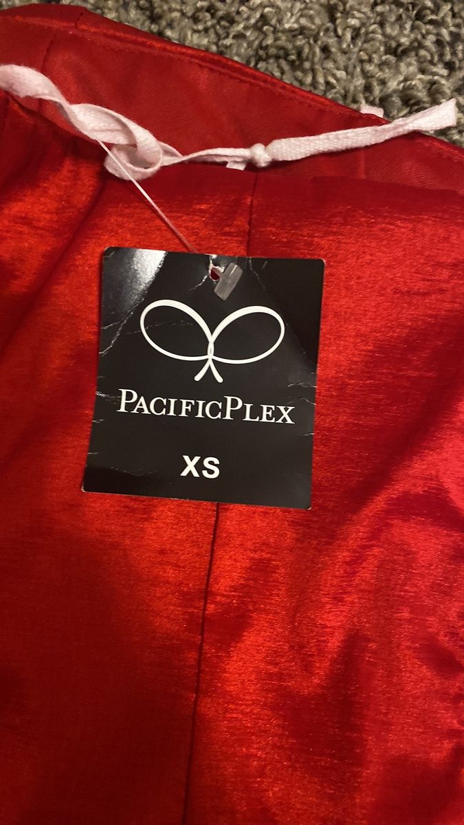 Pacific plex Size 0 Prom Strapless Satin Red Cocktail Dress on Queenly