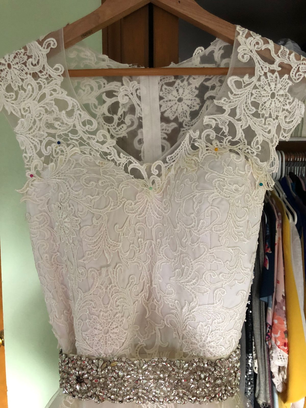 Size 12 Lace White A-line Dress on Queenly
