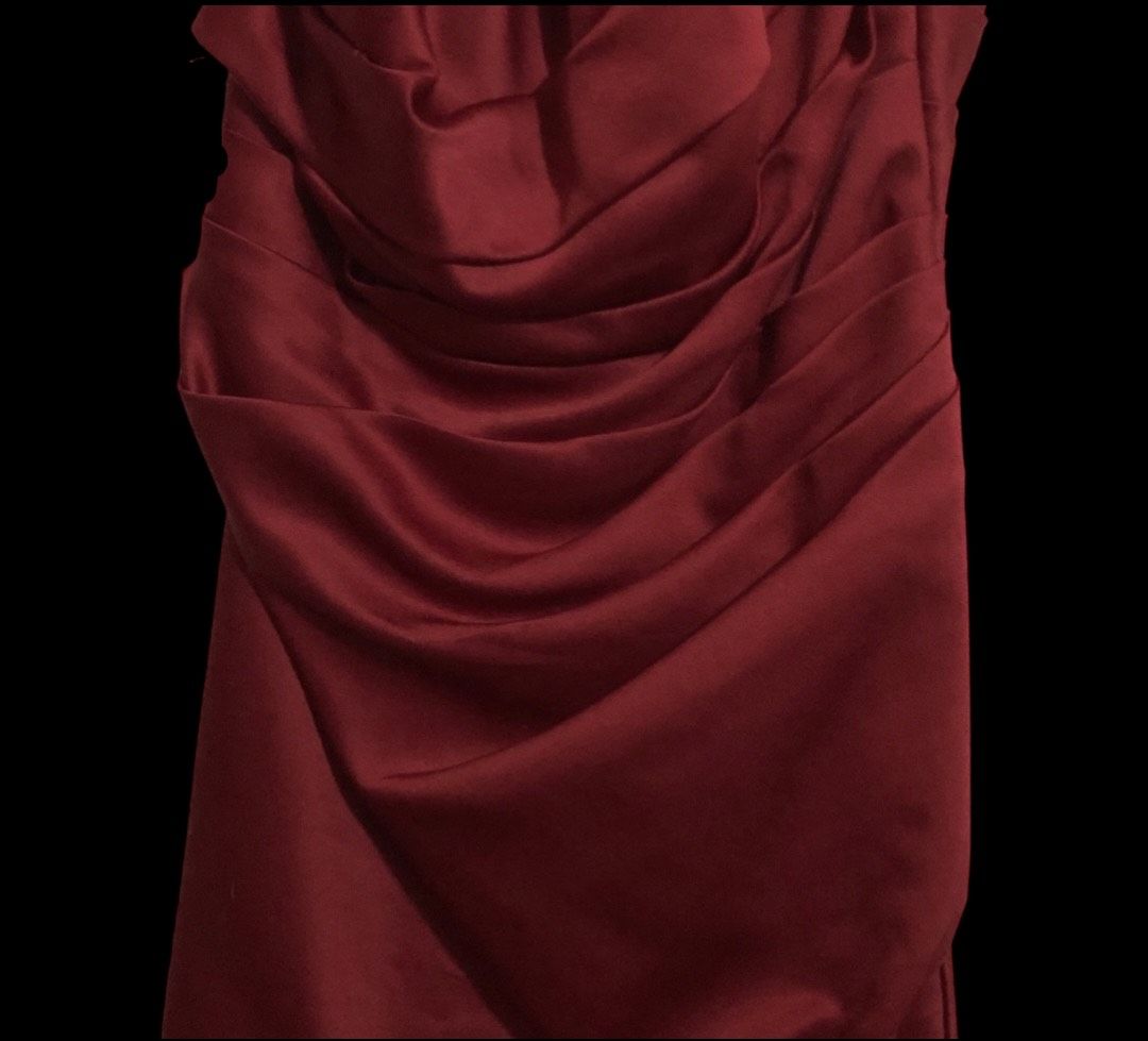 David's Bridal Size 10 Bridesmaid Red Floor Length Maxi on Queenly