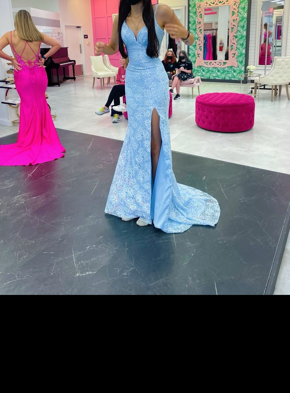 Amarra Size 00 Prom Blue Side Slit Dress on Queenly