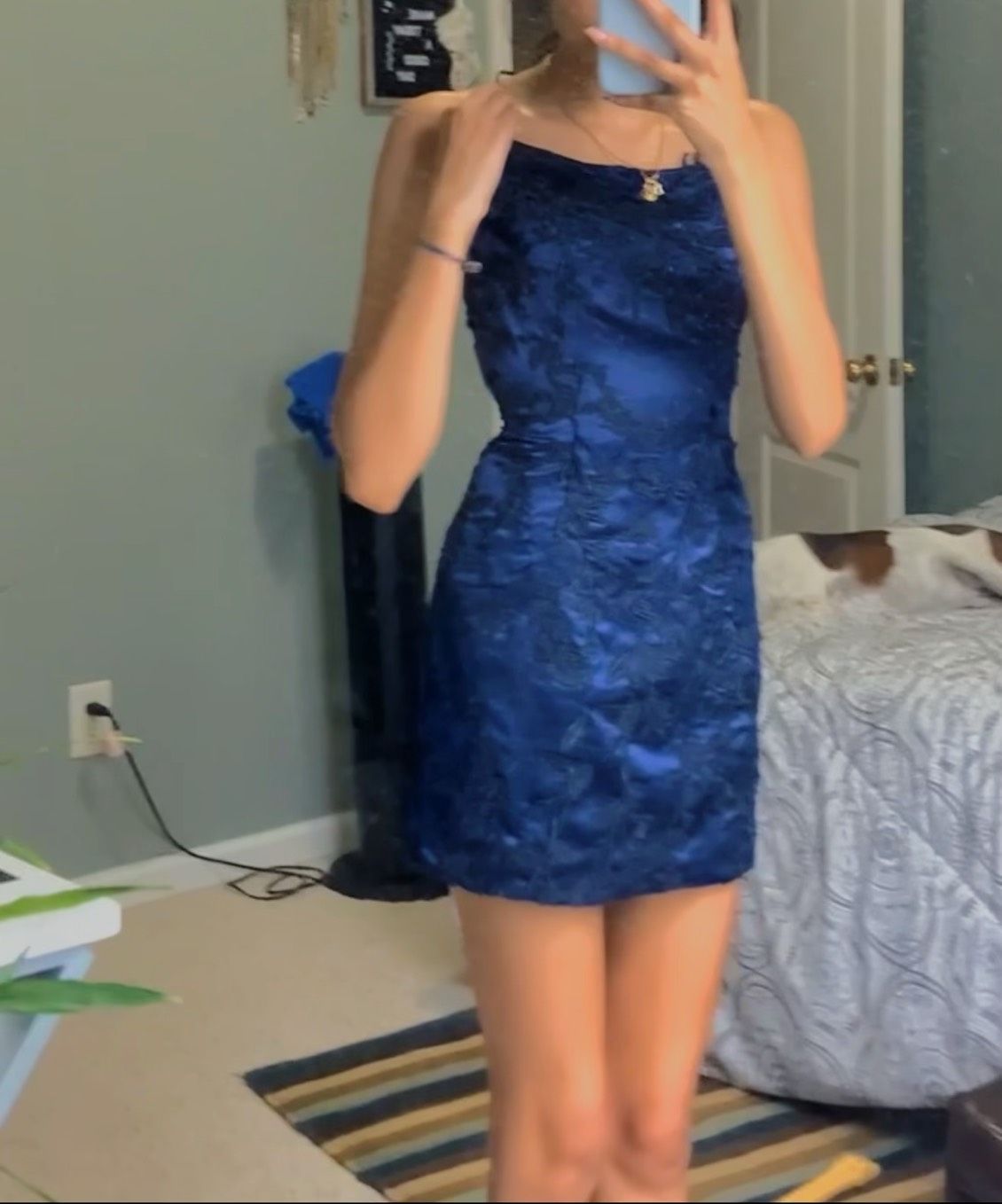 Sherri Hill Size 0 Homecoming Navy Blue A-line Dress on Queenly