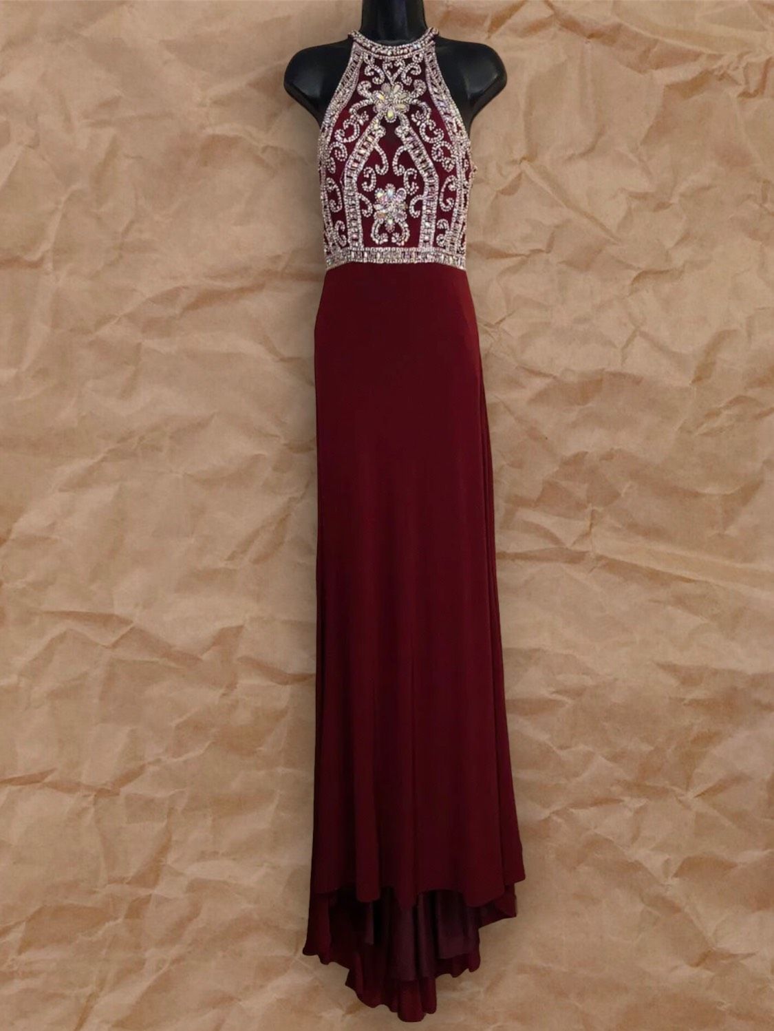 Clarisse Size 6 Prom Burgundy Red Dress With Train on Queenly