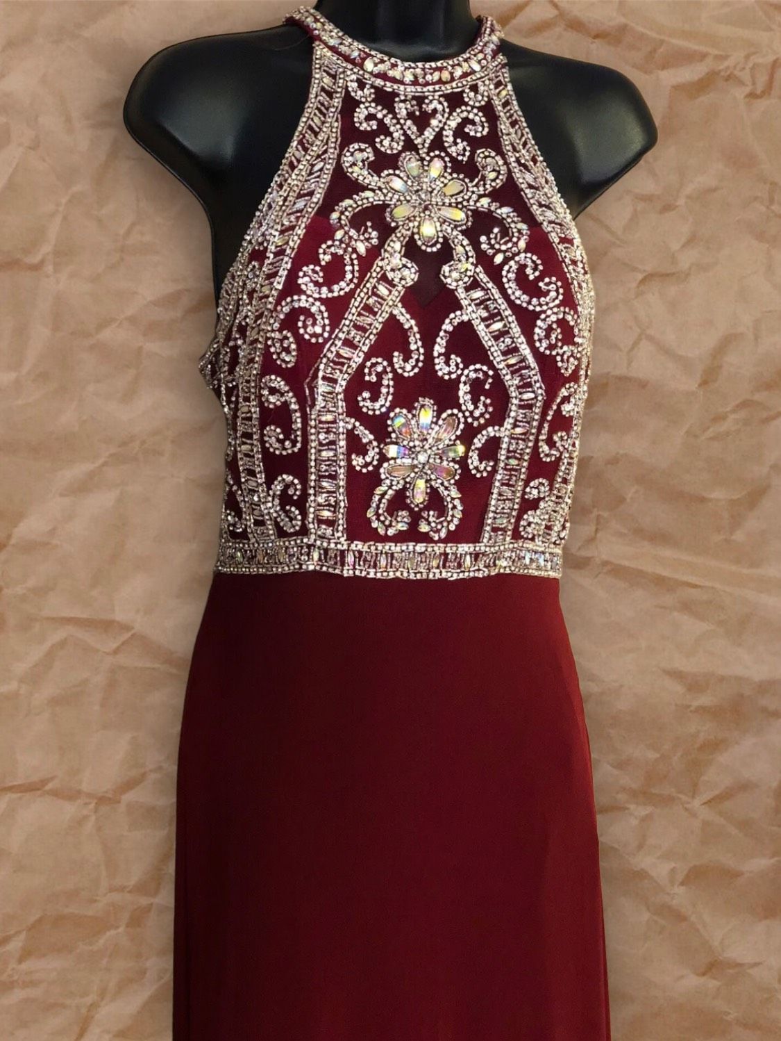 Clarisse Size 6 Prom Burgundy Red Dress With Train on Queenly