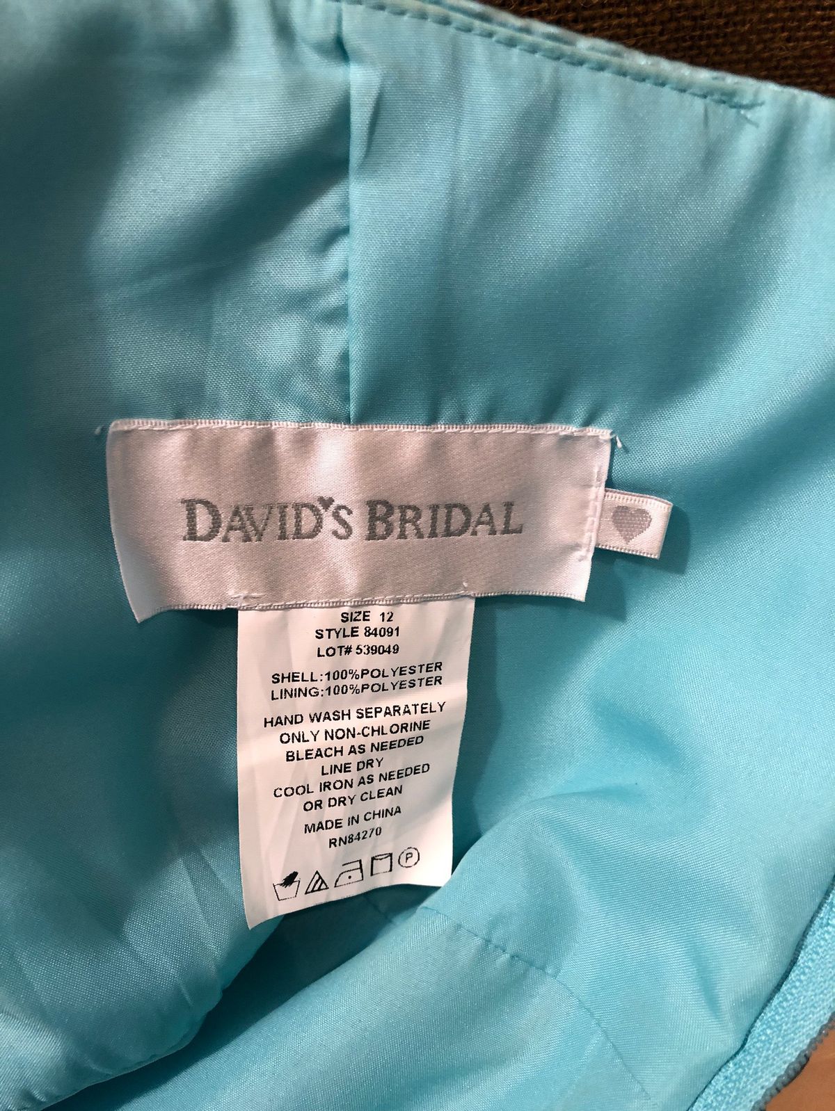 David's Bridal Size 12 Bridesmaid Blue Floor Length Maxi on Queenly