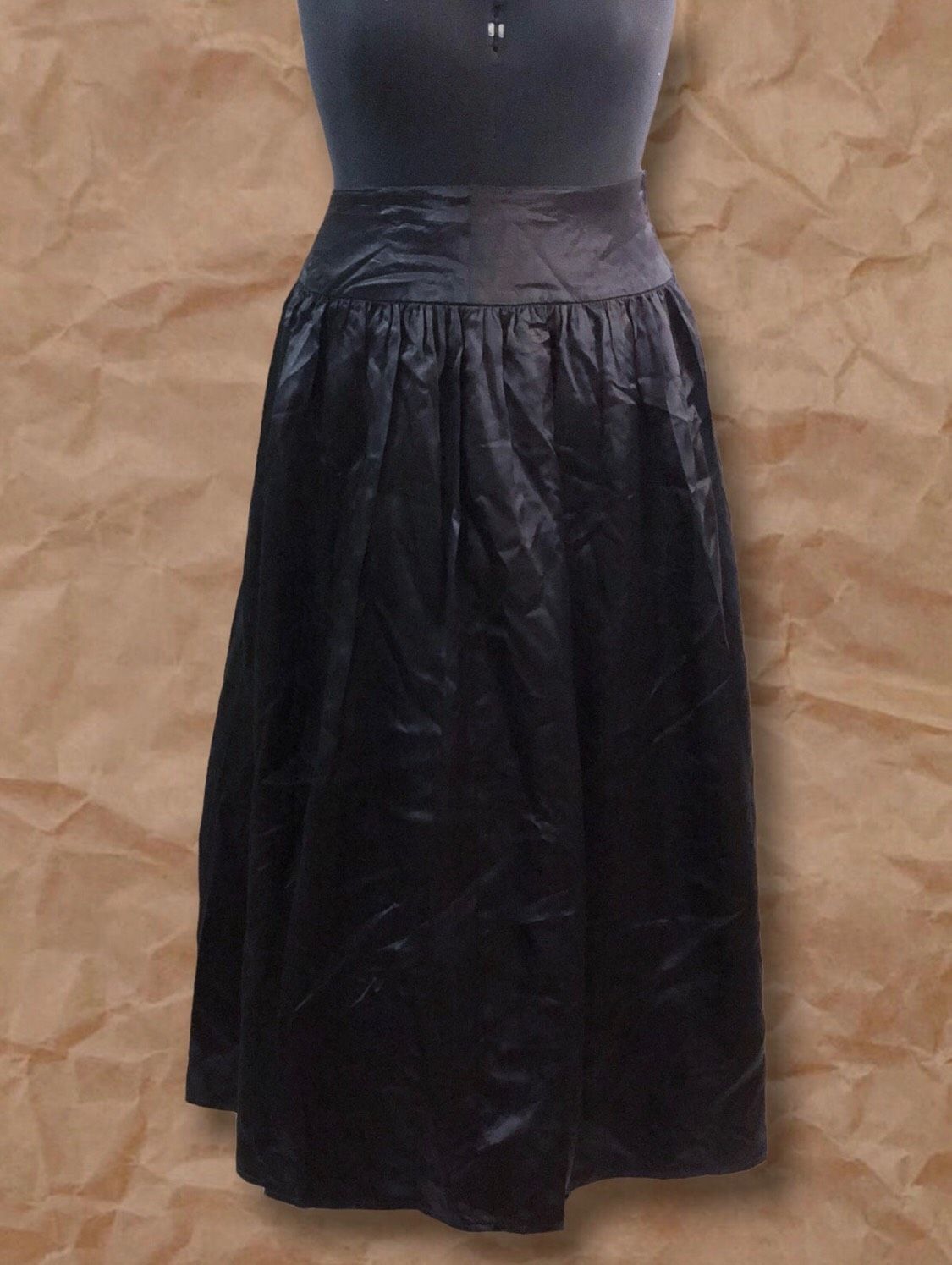 Vintage Scott McClintock Size 14 Prom Satin Black Ball Gown on Queenly