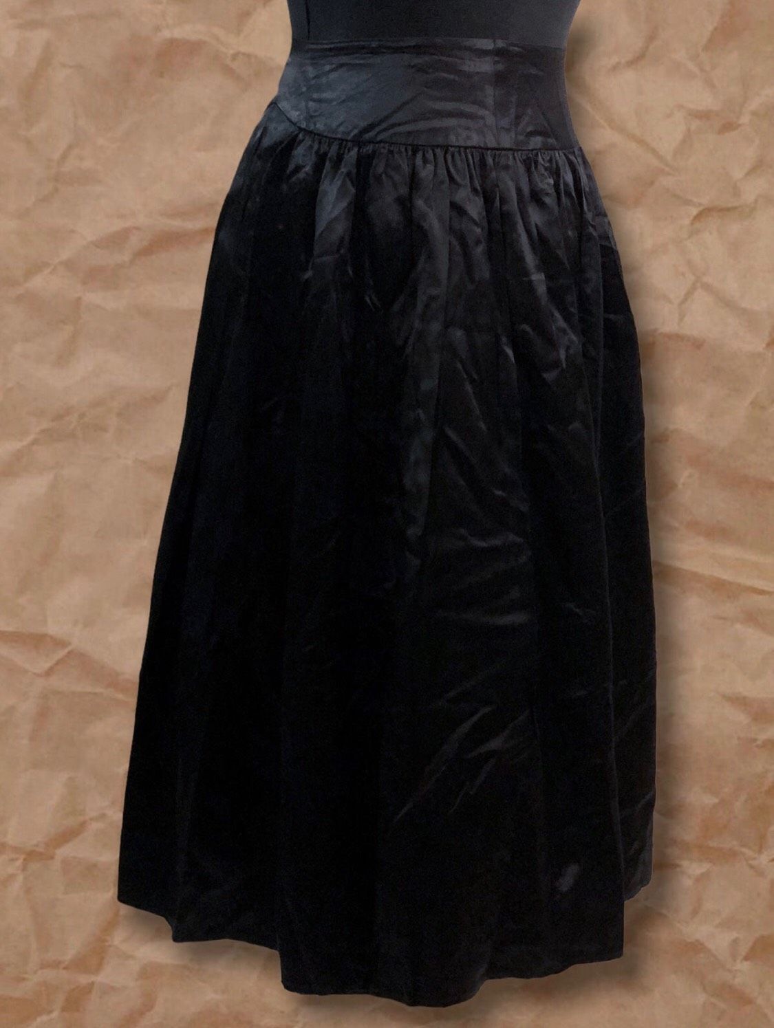 Vintage Scott McClintock Size 14 Prom Satin Black Ball Gown on Queenly