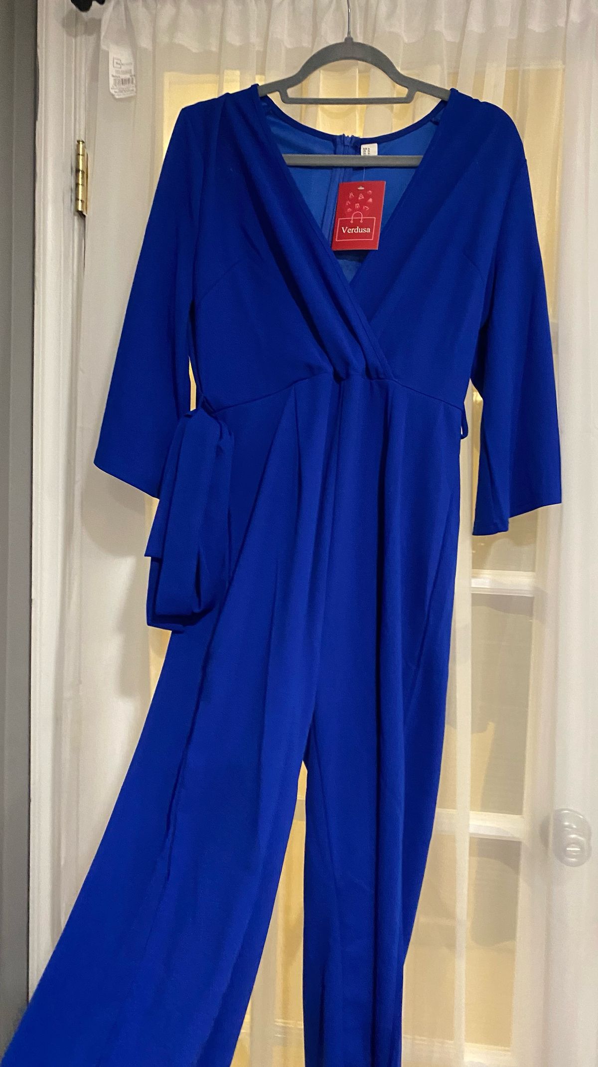 Size 6 Prom Blue Formal Jumpsuit on Queenly