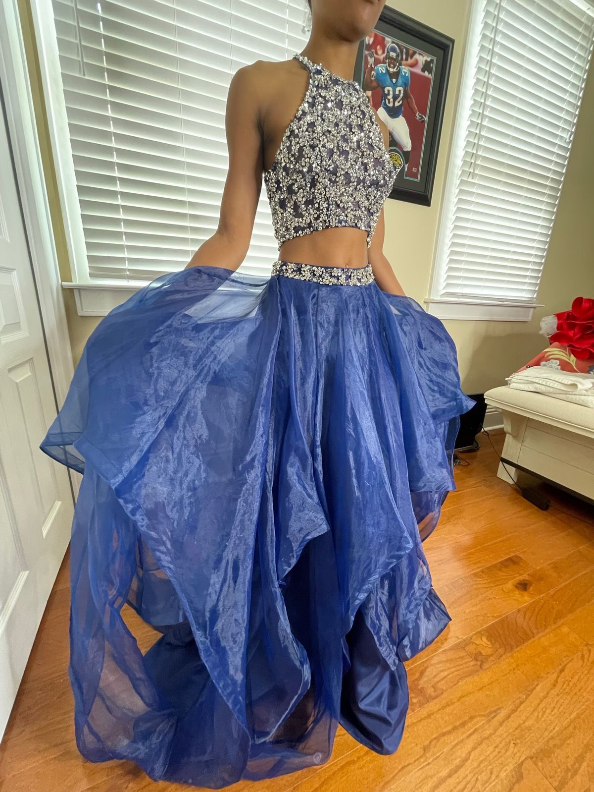Terani Couture Size 0 Prom Blue Cocktail Dress on Queenly