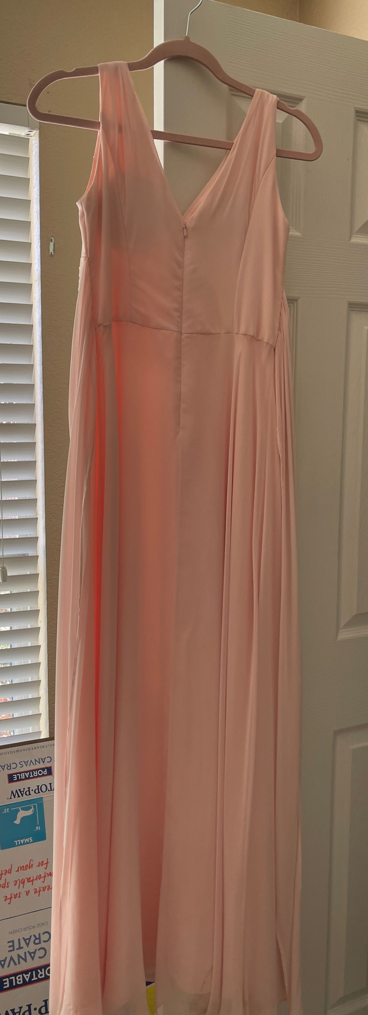 David's Bridal Size 4 Prom Nude Floor Length Maxi on Queenly