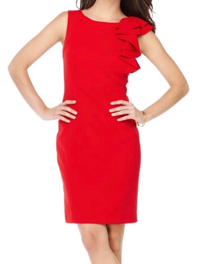 Calvin Klein Size 4 Pageant Interview Red Cocktail Dress on Queenly