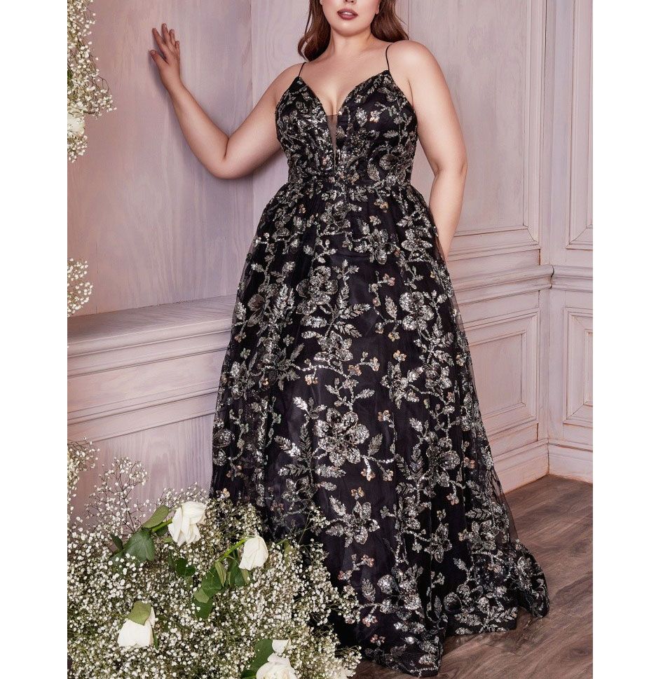 Plus Size Formal Sweetheart Neckline Floral Maxi Dress – Sydney's Closet