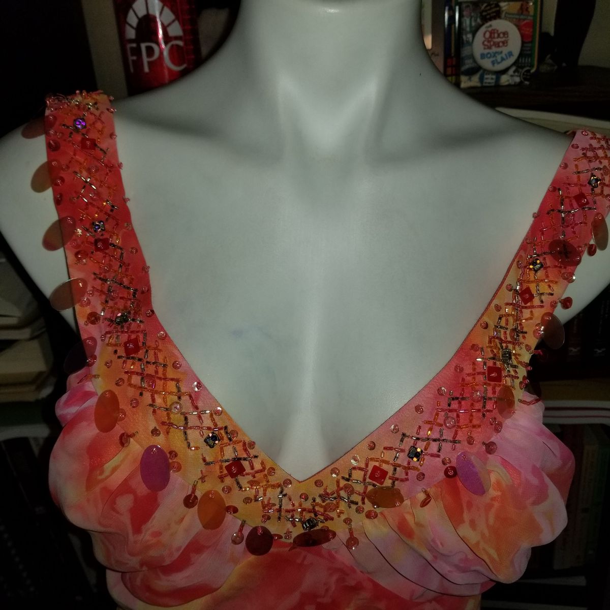 Style 9475D Zum Zum by Niki Livas Size 12 Sequined Multicolor Mermaid Dress on Queenly