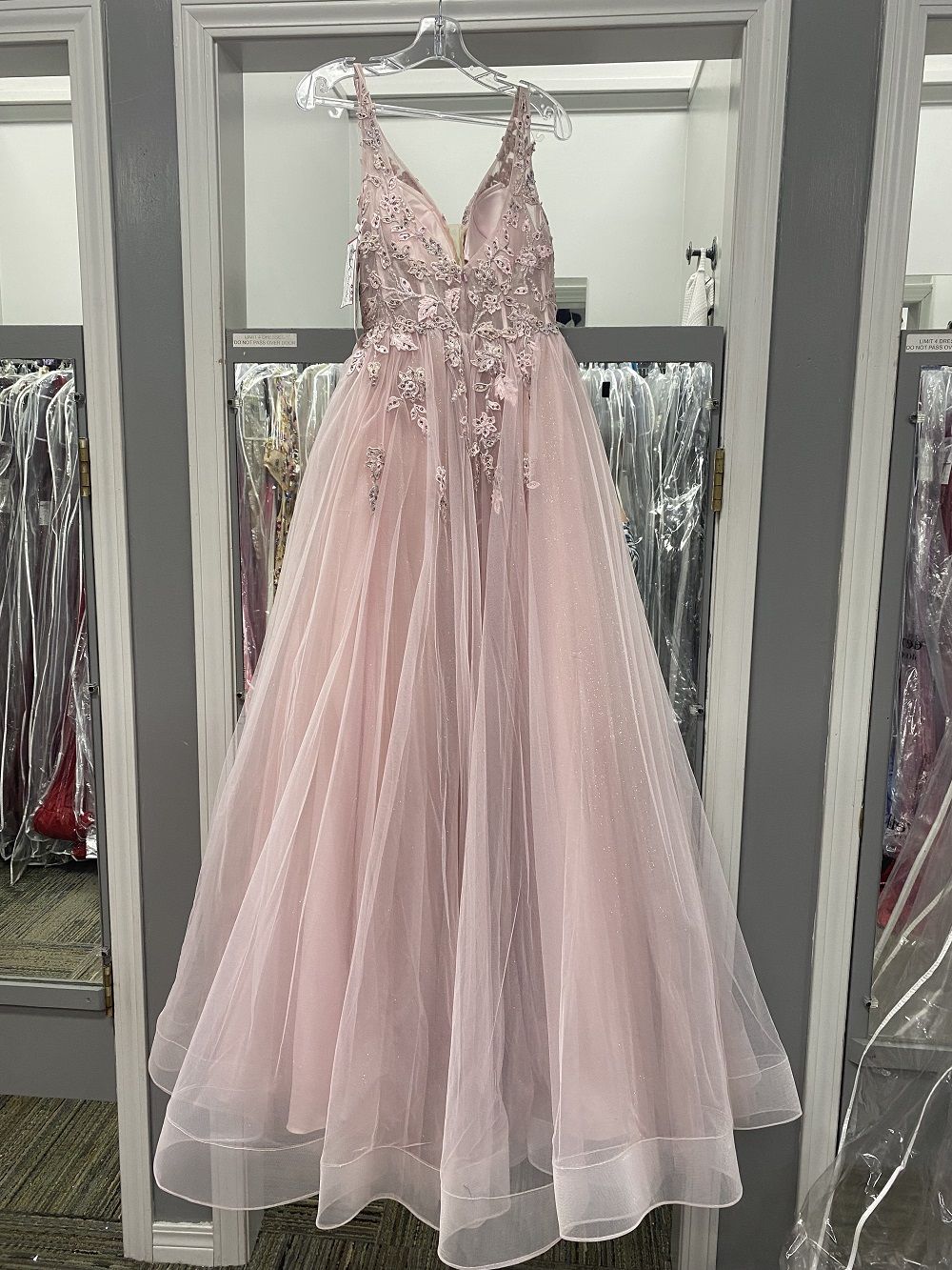 Style 20332 Blush Prom Size 4 Prom Lace Light Pink Ball Gown on Queenly