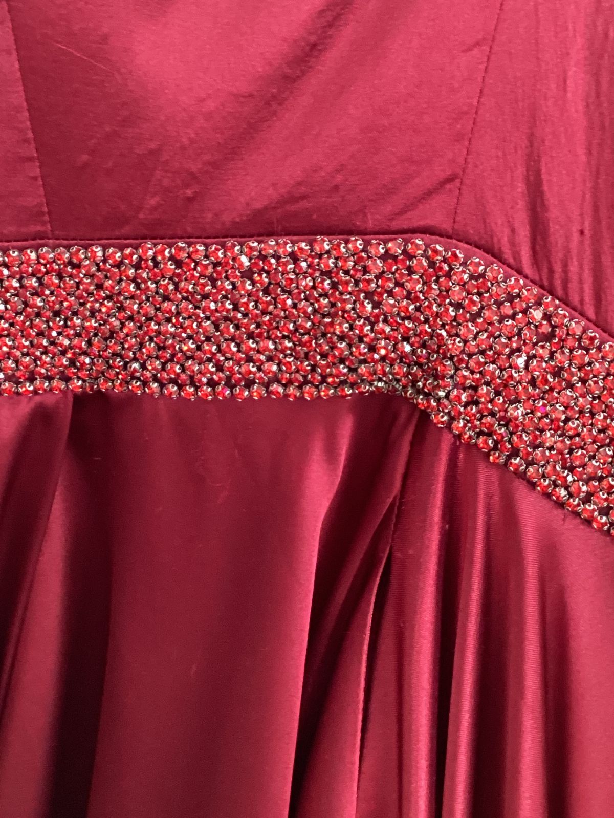 Sherri Hill Size 2 Prom One Shoulder Satin Burgundy Red Floor Length Maxi on Queenly