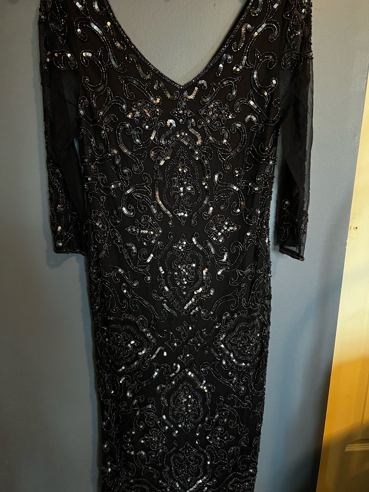Pizarro nights Plus Size 16 Homecoming Sequined Navy Blue Cocktail Dress on Queenly