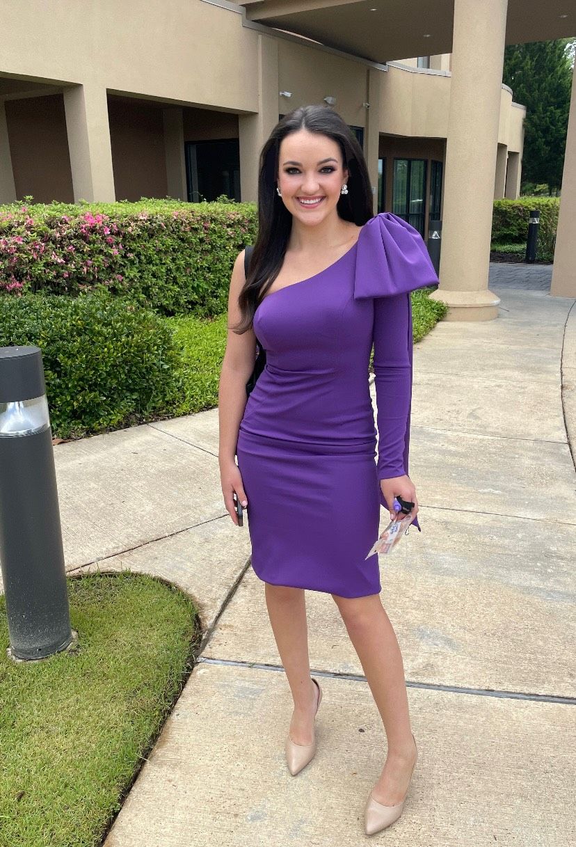 Ashley Lauren Size 4 Homecoming One Shoulder Purple Cocktail Dress on Queenly