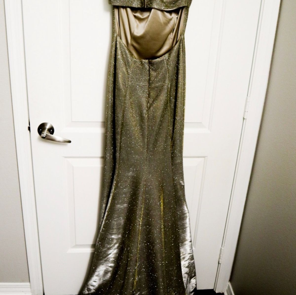 Sherri Hill Size 6 High Neck Sequined Gold Floor Length Maxi on Queenly