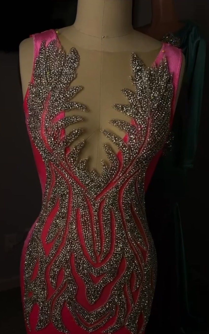Size 4 Prom Velvet Pink Mermaid Dress on Queenly