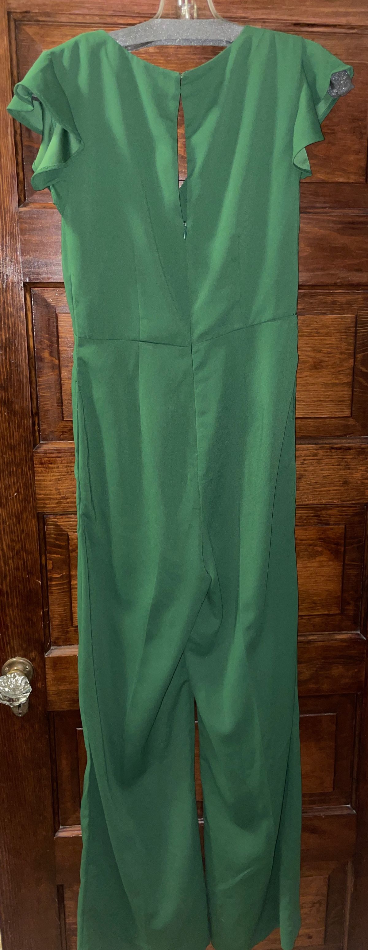 Size 4 Wedding Guest Green Formal Jumpsuit on Queenly