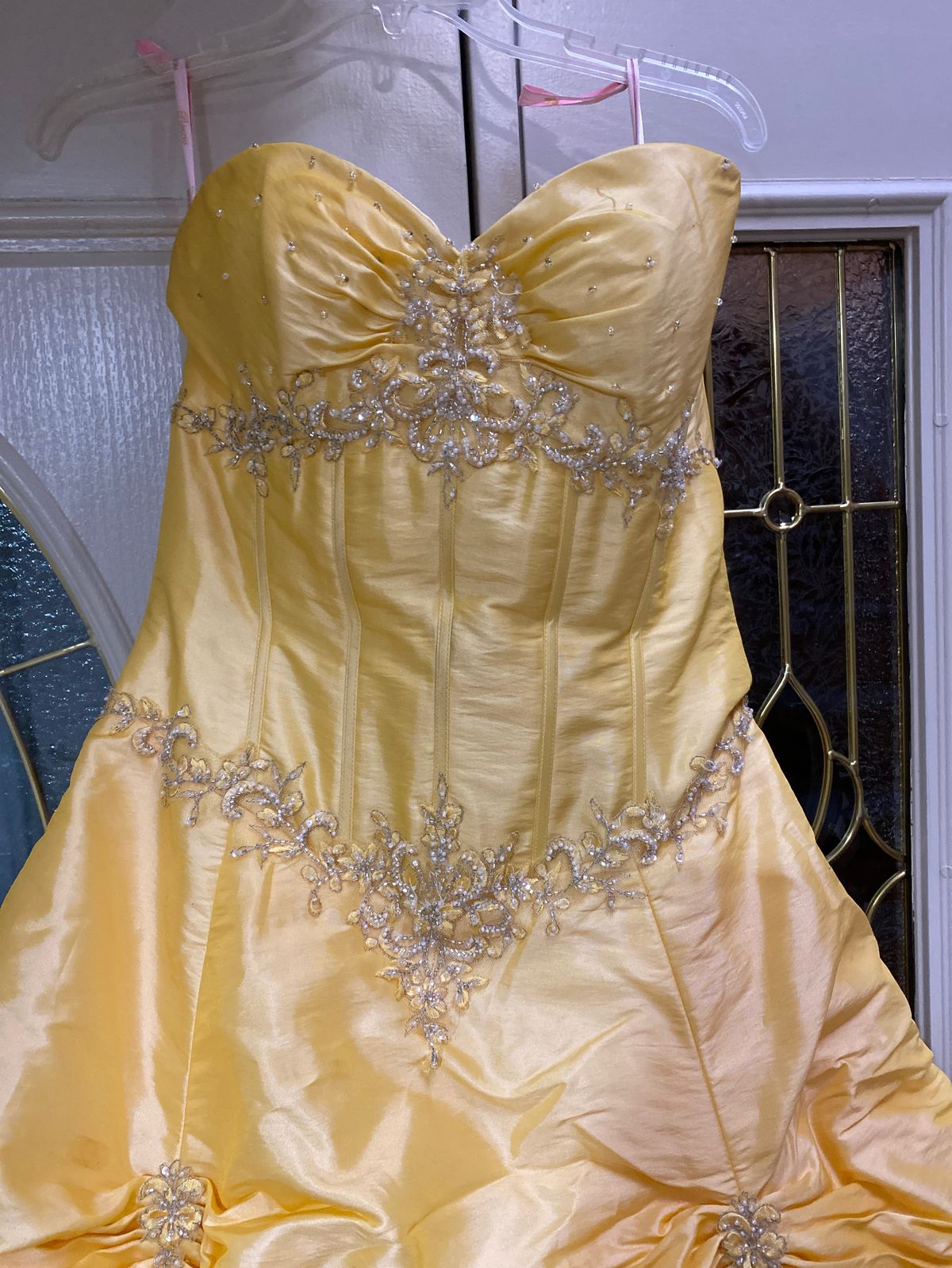 Size 10 Homecoming Yellow Ball Gown on Queenly